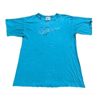 Vintage 90s Reebok Thrashed Single Stitch T Shirt Retro Large 80s Grunge